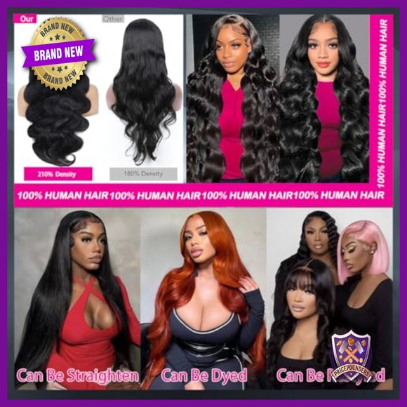 30 Inch Body Wave Lace Front Wig Human Hair 220 Density Glueless main image 4